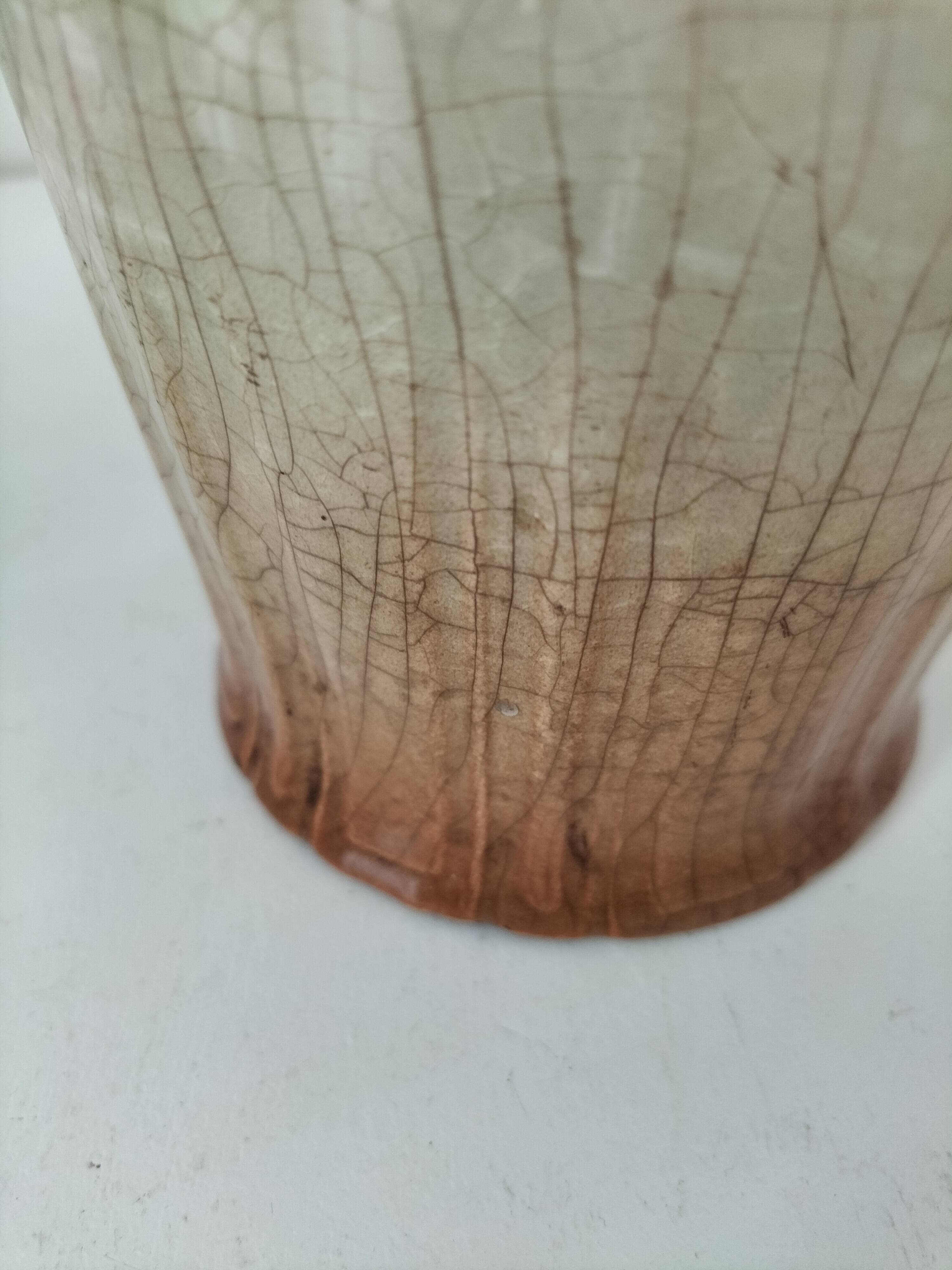 Moulded slip pitcher - late 19th century - Floral decoration in relief