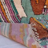 Abstract and Colourful Beni Ouarain Rug, Handmade in Wool, 300x200cm