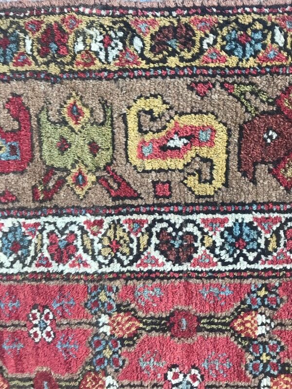 Old persian rug kurdish hallway  120 x 388 cm