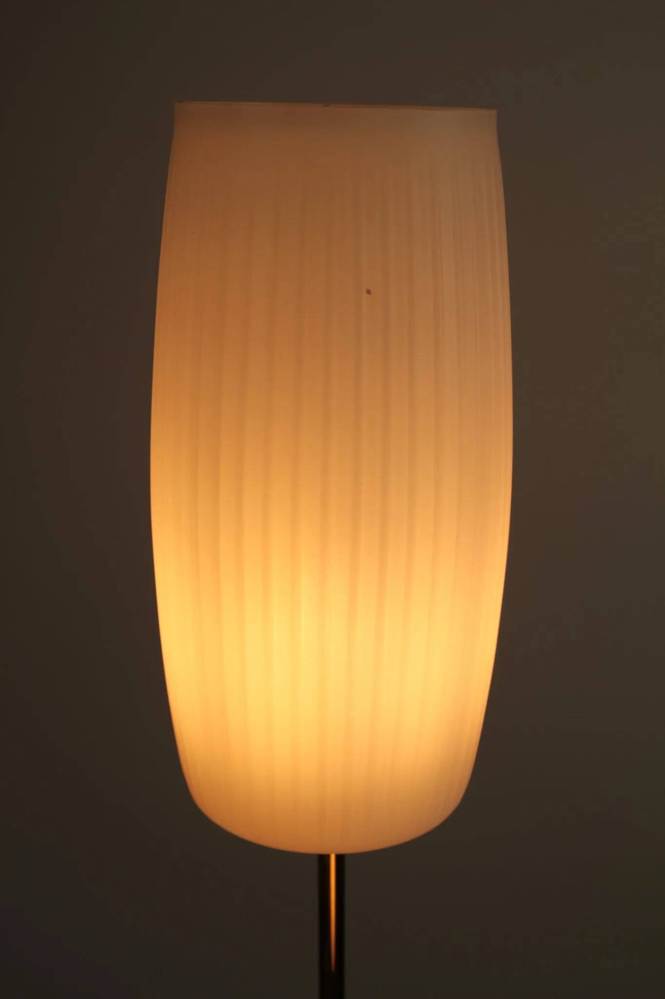 Brass & Teak Three-Light Candelabra Floor Lamp — Scandinavia, 1940s/1950s