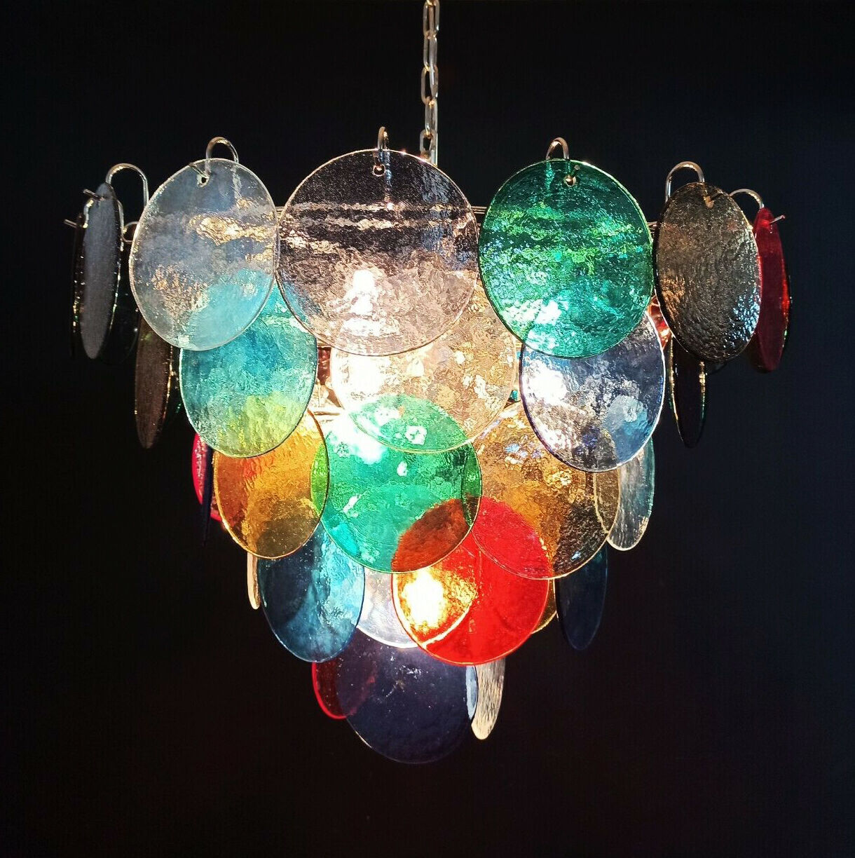 Chandelier 10 fires in murano glass, Italy, 80s