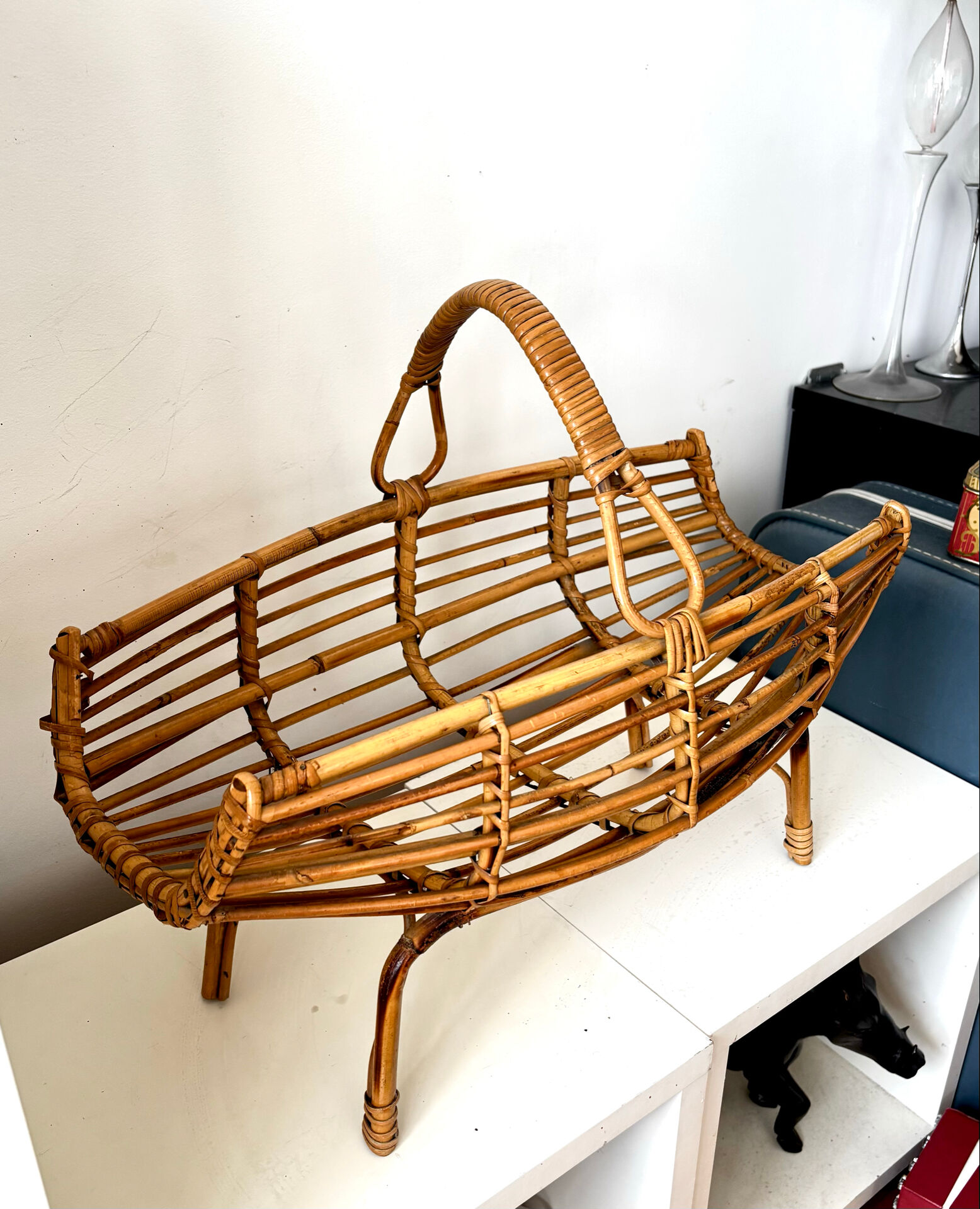 Porte revues en rotin Franco Albini 1960