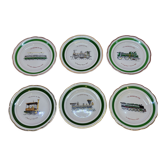 6 plates from the le chemin de fer collection gien france