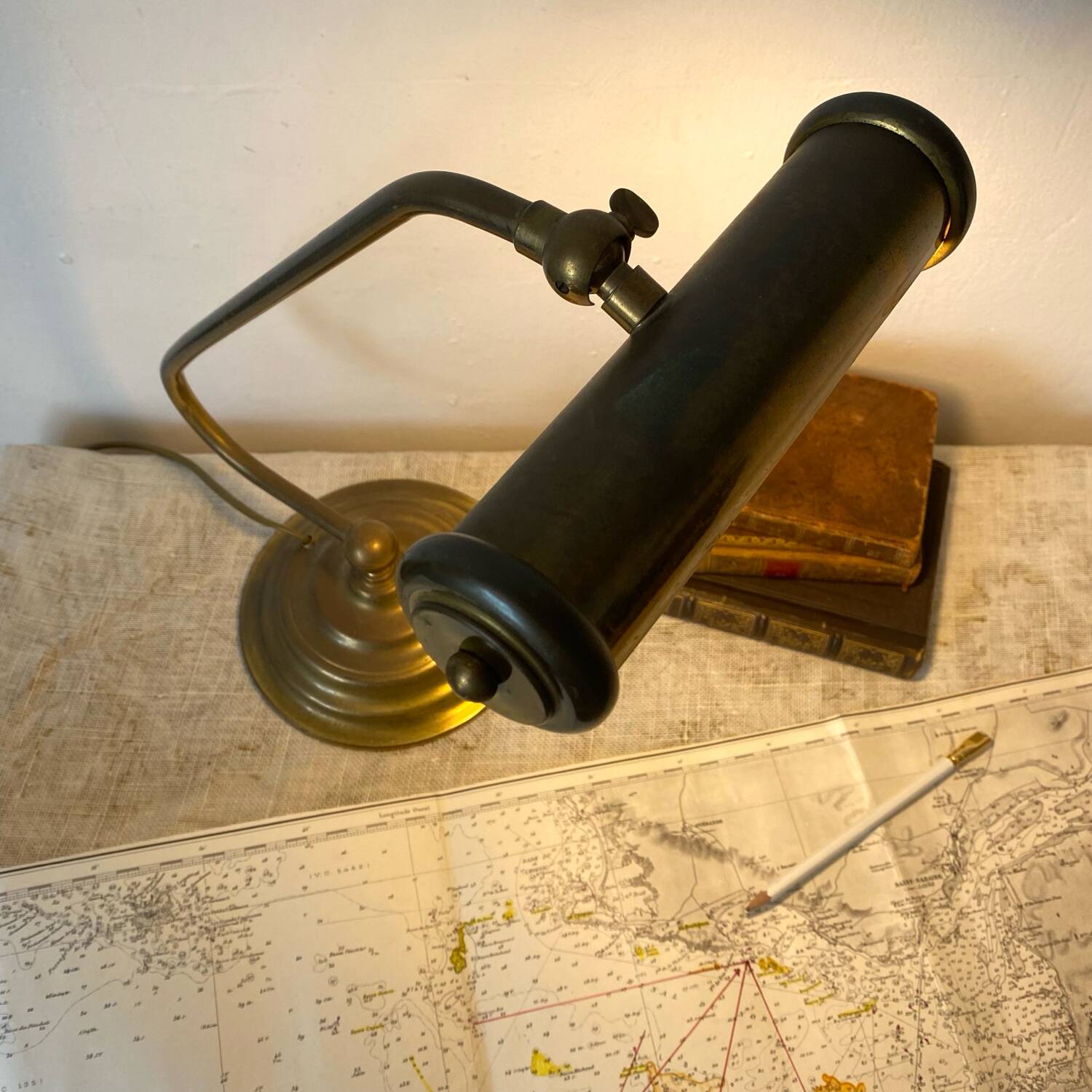 Notary lamp, brass piano lamp