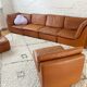 modular sofa of the 70s in tawny leather