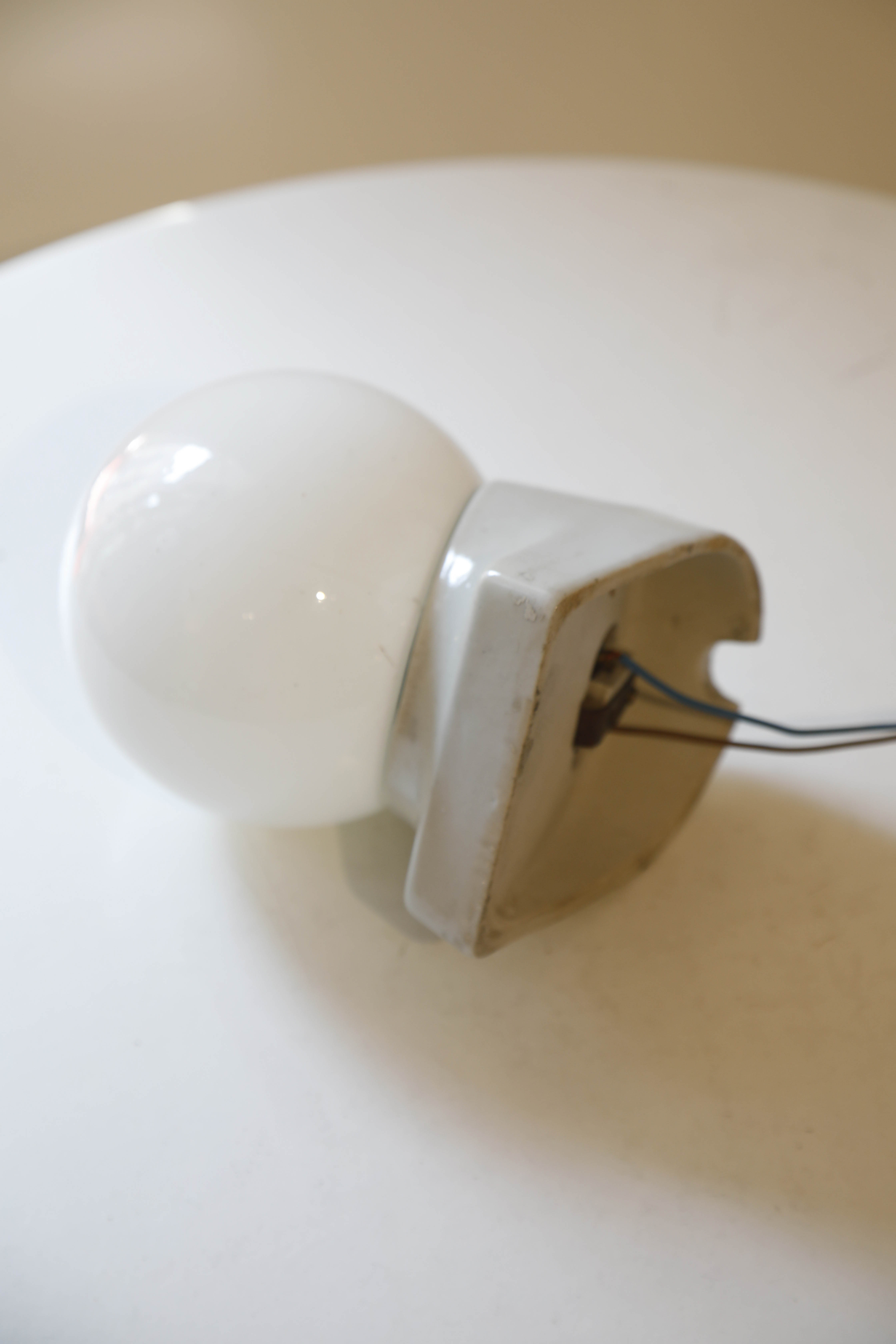 Porcelain globe opaline sconce