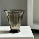 Smoked molded glass vase H:17cm