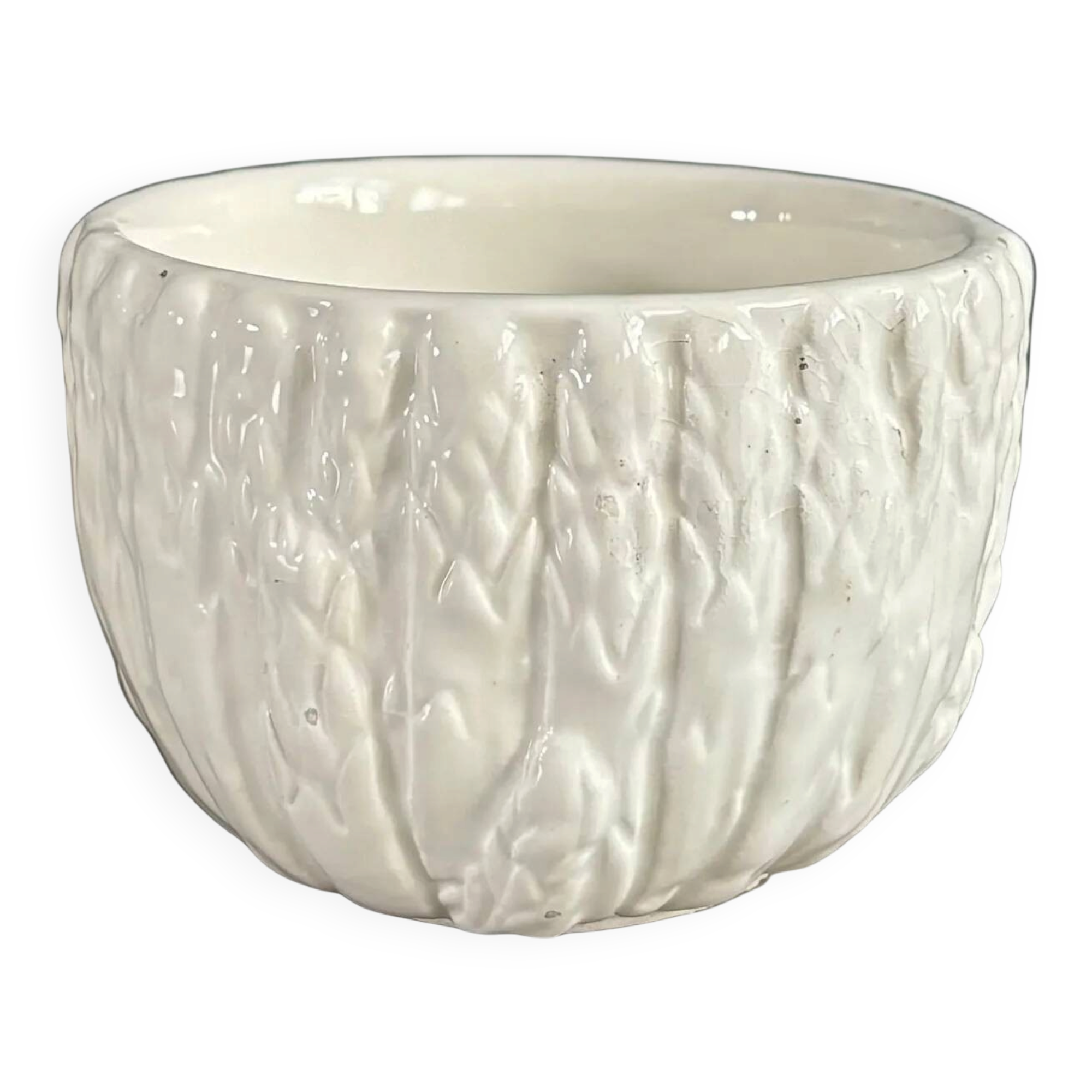 Small ceramic bowl with asparagus pattern.