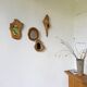 Set de 4 miroirs organiques brutalistes en bois années 50