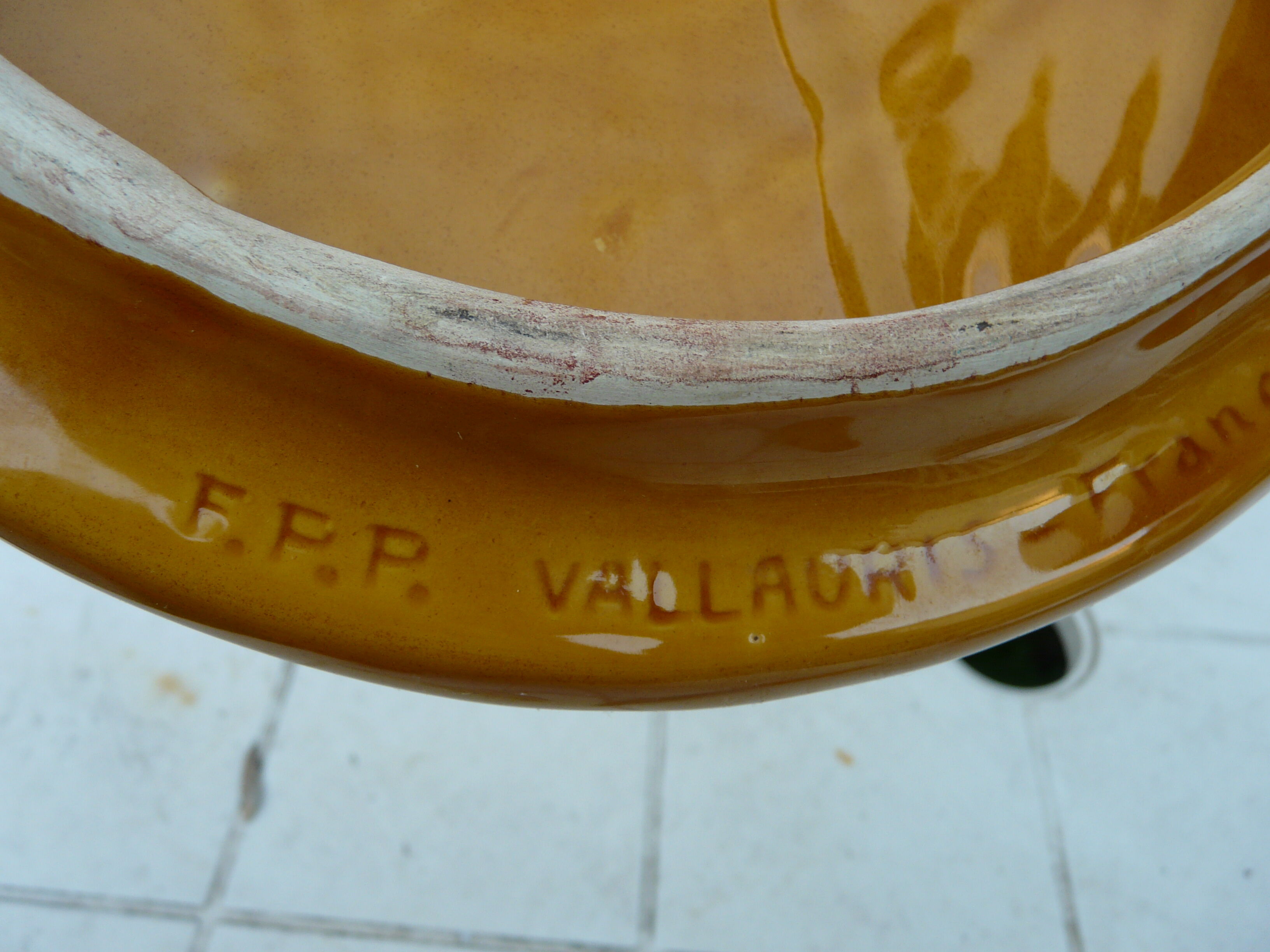 Vintage cheese platter with signed knife Vallauris MFPP Numbered