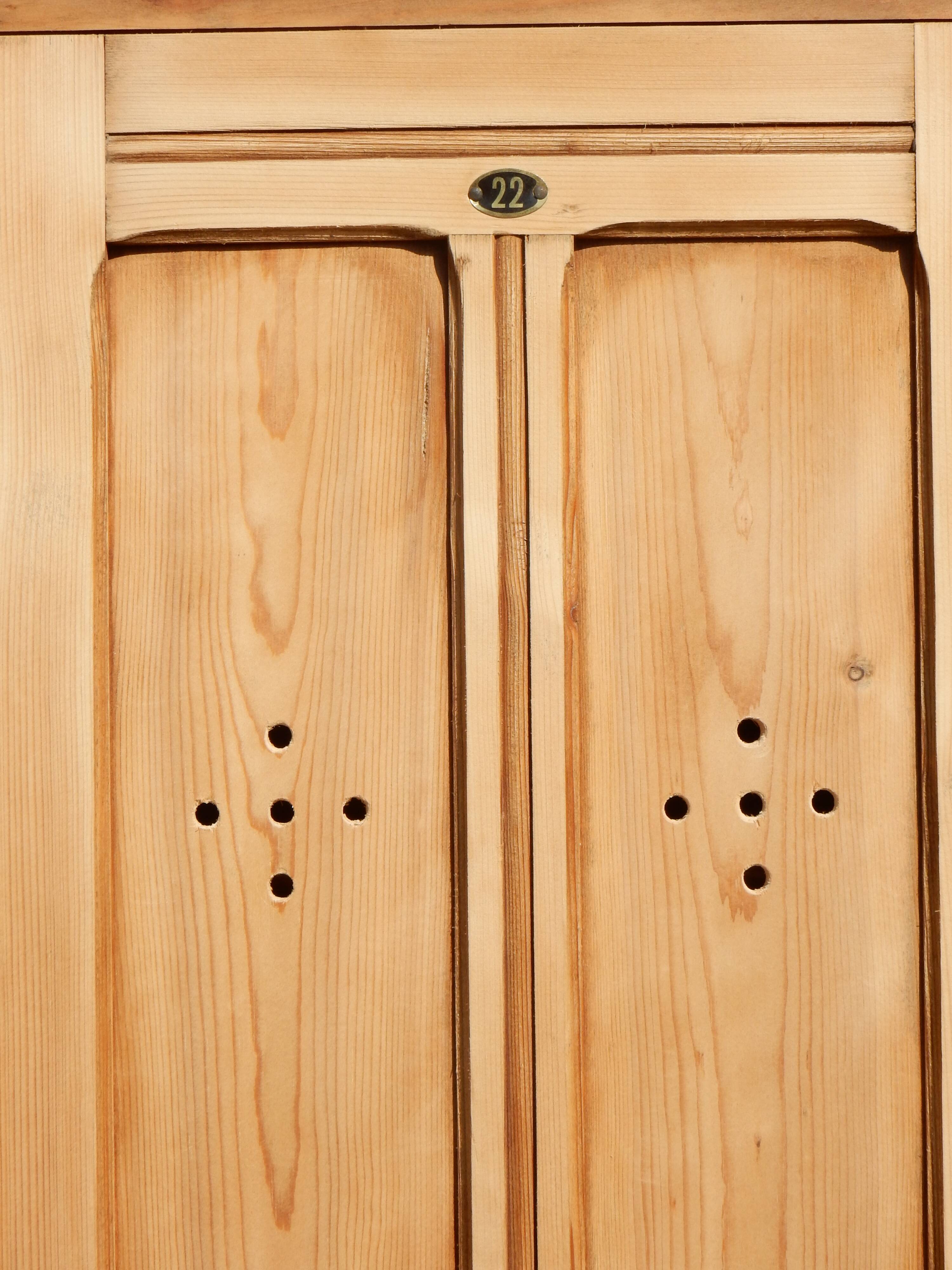 Old industrial wooden locker room - Parisian fir wardrobe