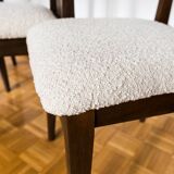 Set of 4 dining chairs in beige boucle by M. Zieliński 1960's
