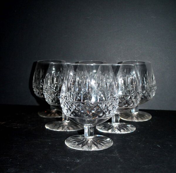 Cristallerie Lorraine lot de 6 verres à cognac en cristal taillé style Tommy Lemberg