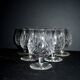 Lorraine crystal cut cognac glasses set of 6 in the style of Tommy Lemberg.