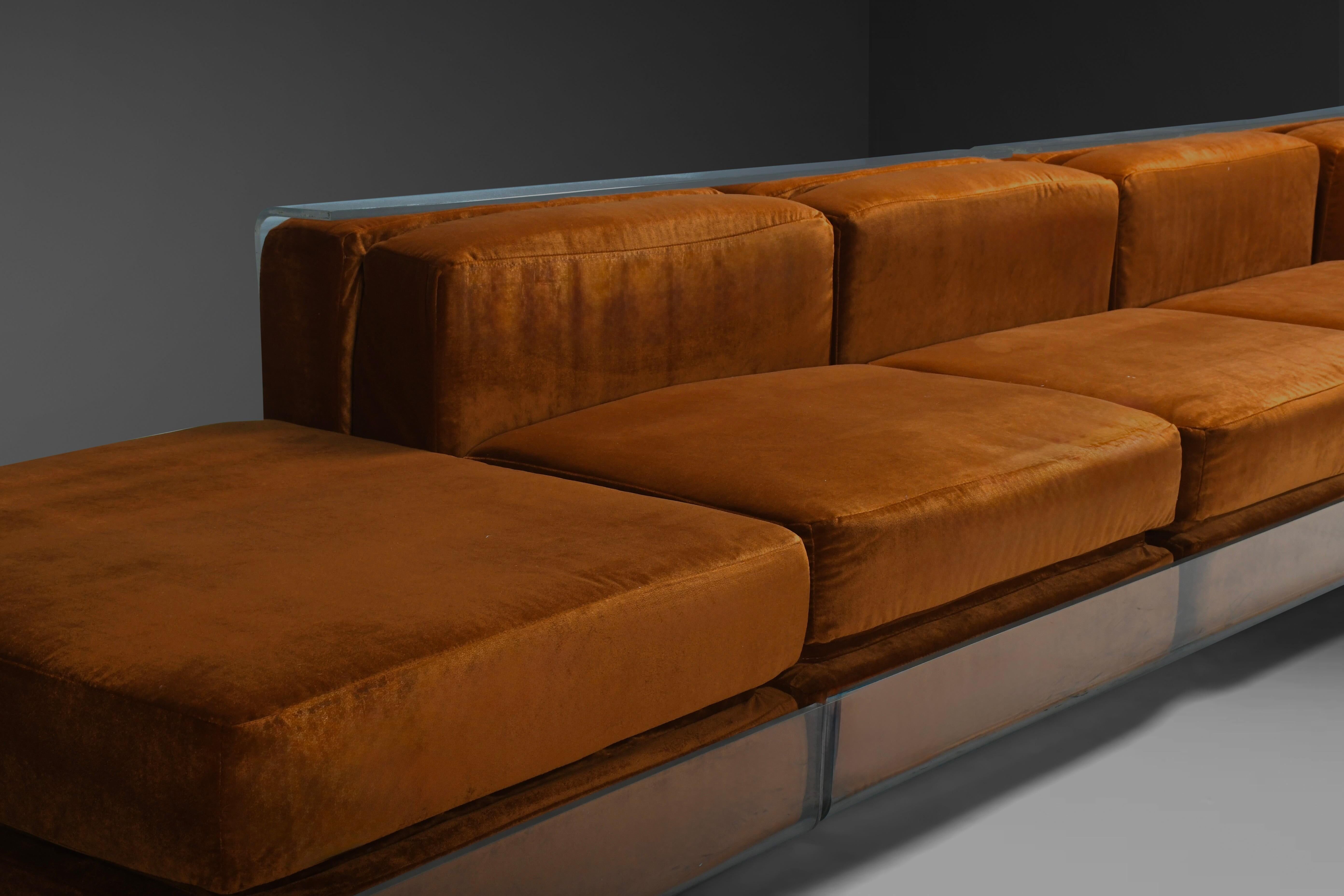 Rare modular Lucite canapé by Roberto Monsani for Acerbis, Italy 1975