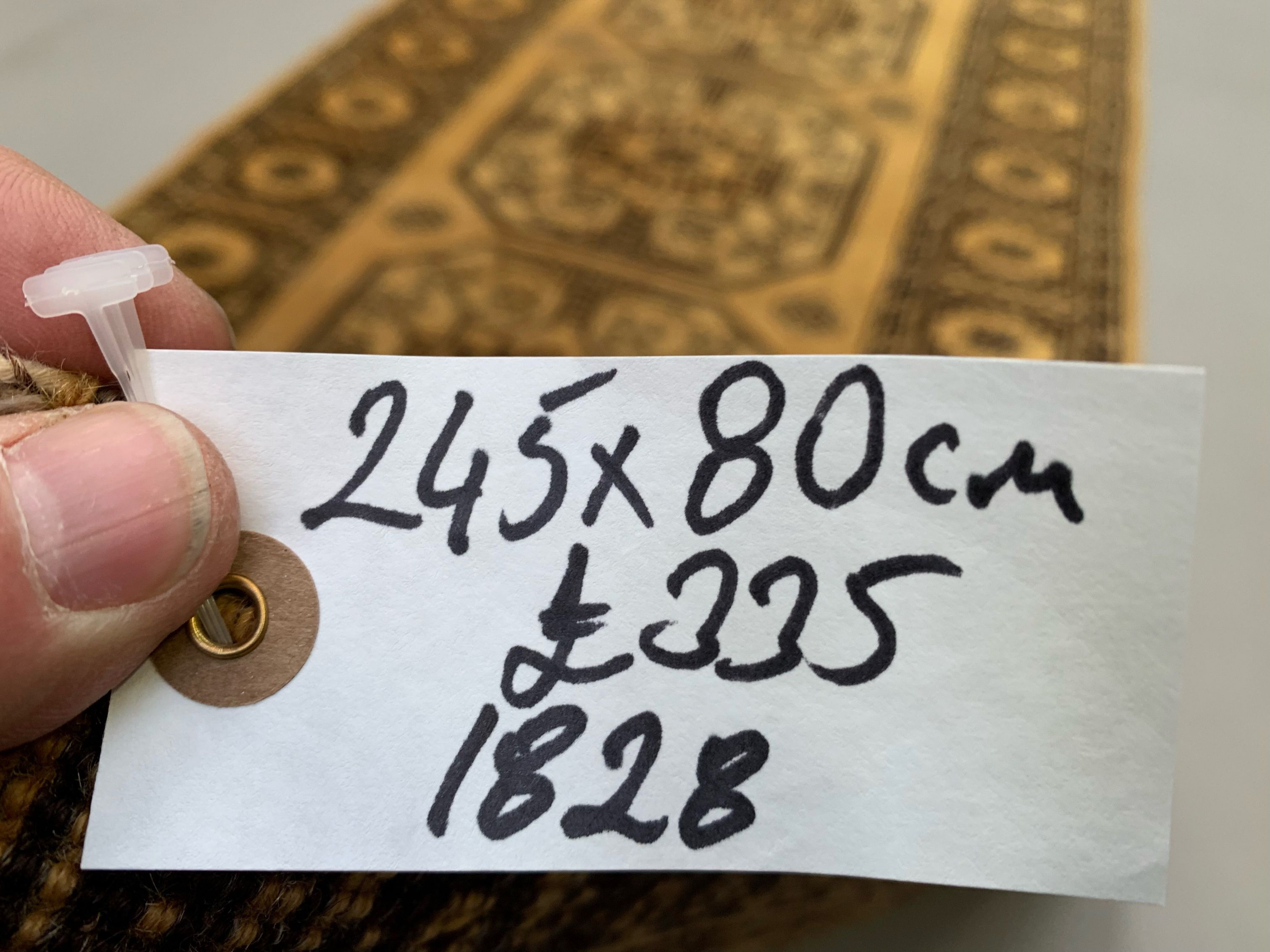 Gold afghan runner 245x80 cm, afghan chobi rug, yellow, black