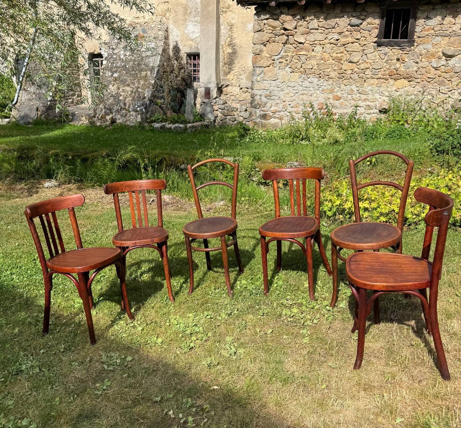 Set of 6 Thonet and Fishel bistro chairs, early 20th century