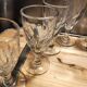 12 small twisted bistro glasses, 19th century