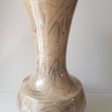 Large ceramic vase with floral motif - Signed La roue Vallauris - H 38 cm