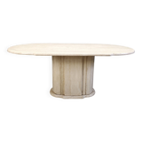 Vintage oval travertine dining table, 1970s