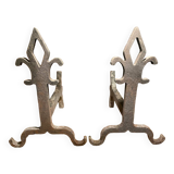 Paire de chenets en fonte