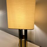 Lampe en laiton doré et noir années 70