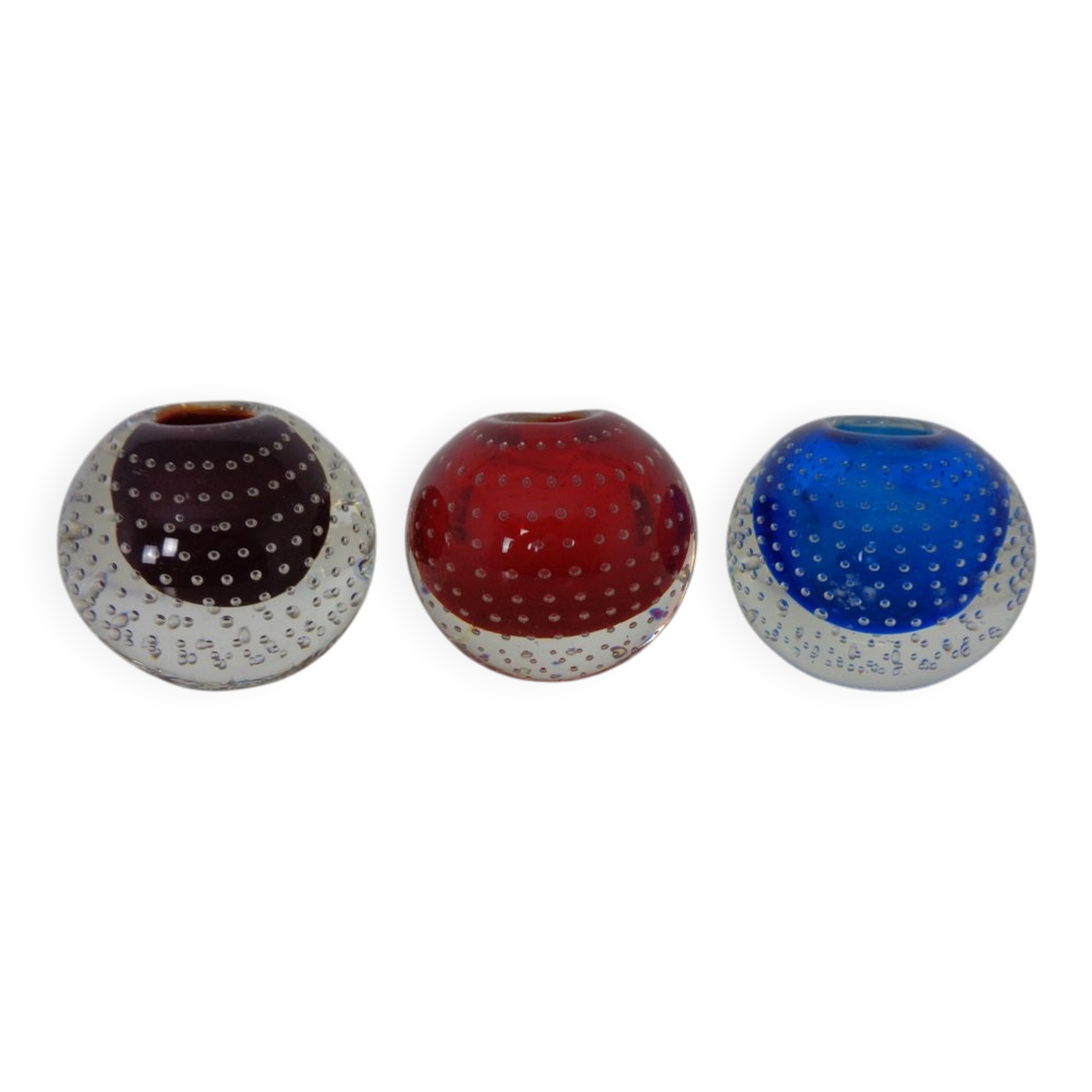 Italian candleholders in Murano glass, 1950s, set of 3.