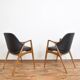 Swedish Leather Office Chairs by Alf Svensson for Dux, Set of 2