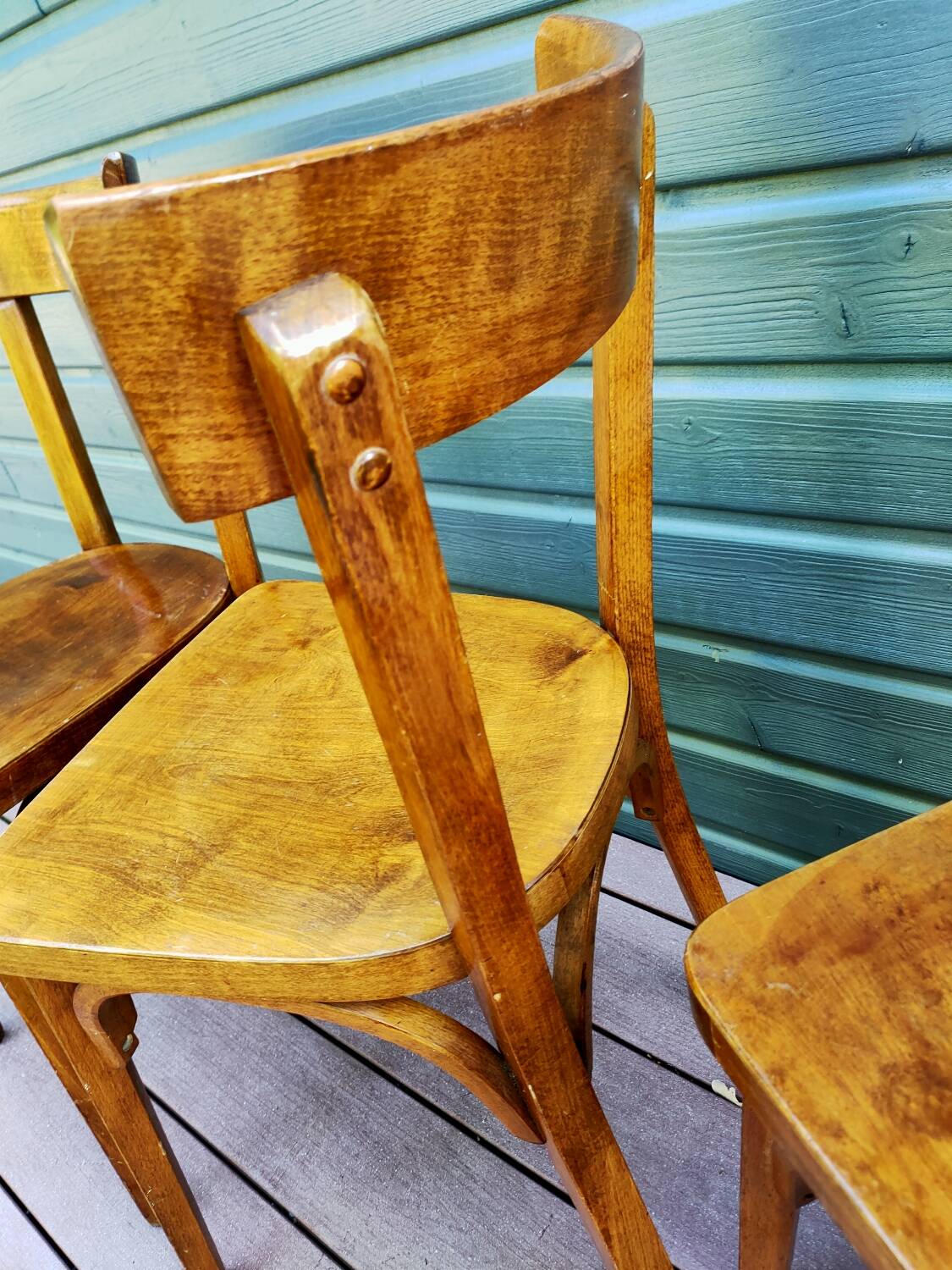 Trio of Baumann bistro chairs
