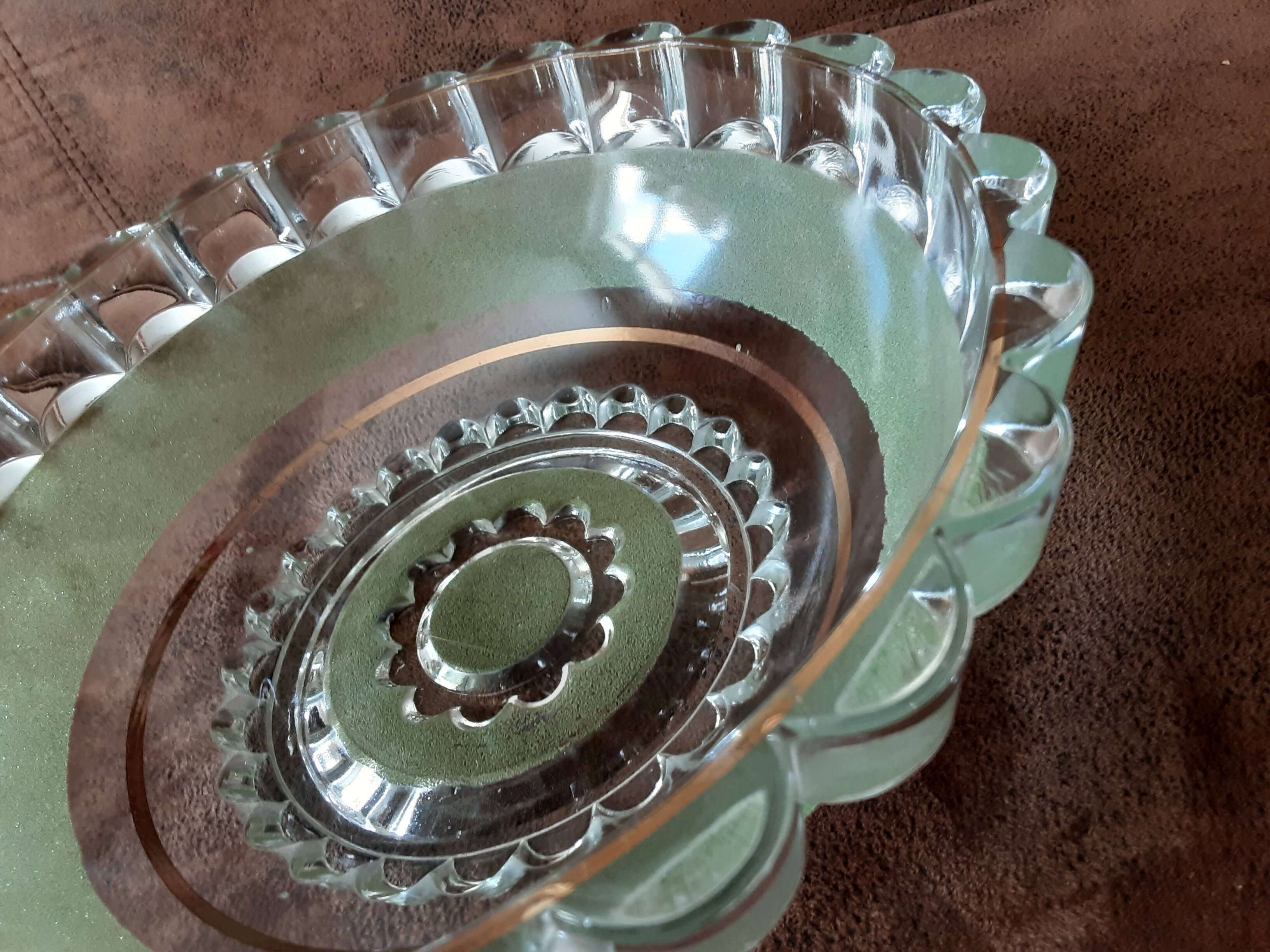 Vintage glass salad bowl