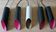 Set of 5 multicoloured cylindrical bar pendant lights, 1970s