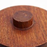 Vintage glass and teak candy box
