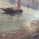 Old marine painting – Oil on panel signed Léo Spanoghe