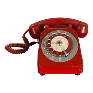 Téléphone à cadran vintage S63 rouge