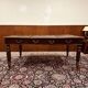 Old English Writing Desk with black leather top
