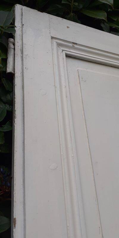 Communication door h221xl90cm old paneled, molded, interior