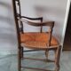 Set of 2 Provencal straw and wood armchairs