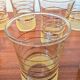 70s vintage glass with gold decoration and a speckled base.