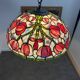 Suspension en verre cloisonné type Tiffany