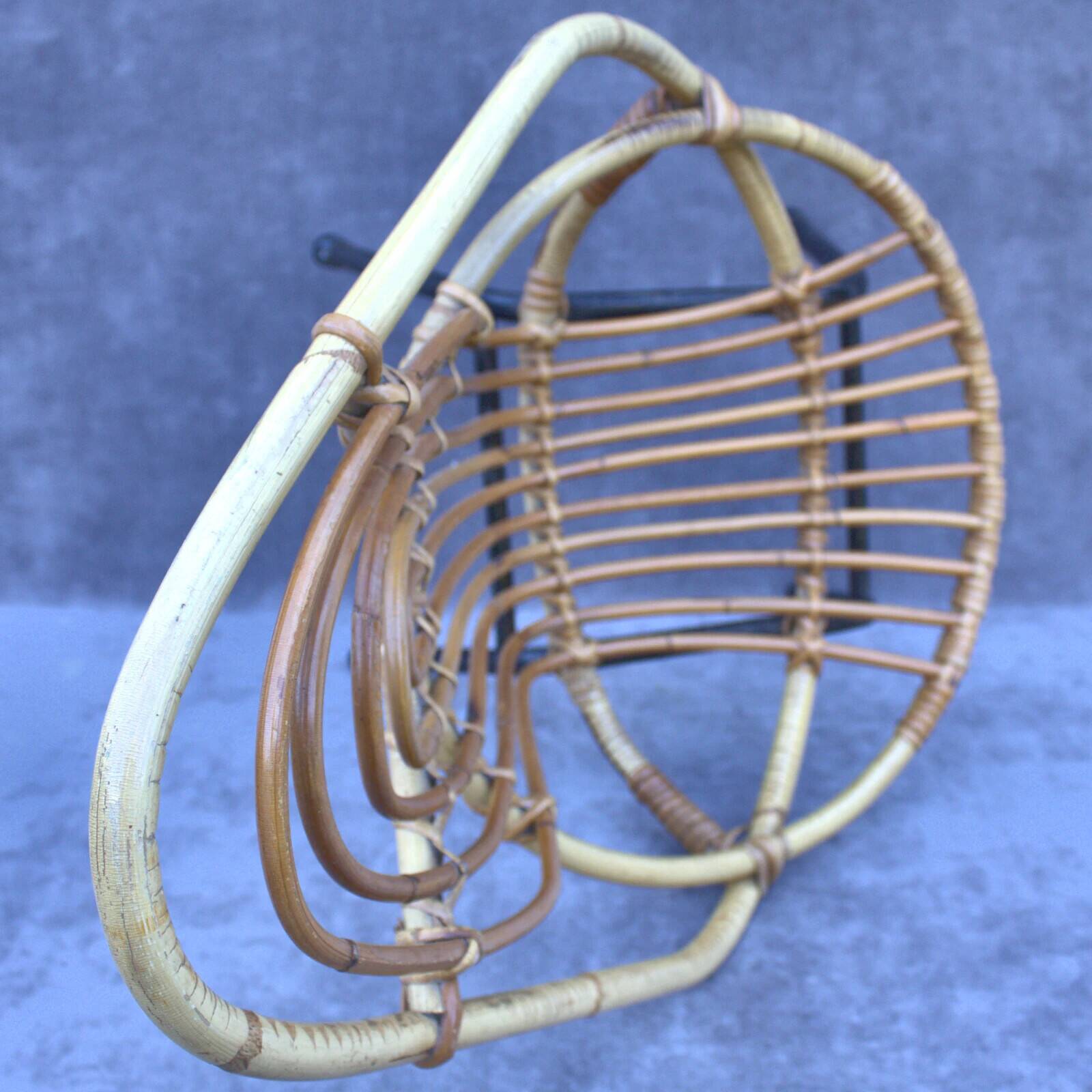 Vintage rattan children's chair by Rohé Noordwolde, 1960s