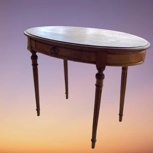 Vintage Oval Table with Drawer