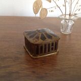 Vintage brass mother-of-pearl box