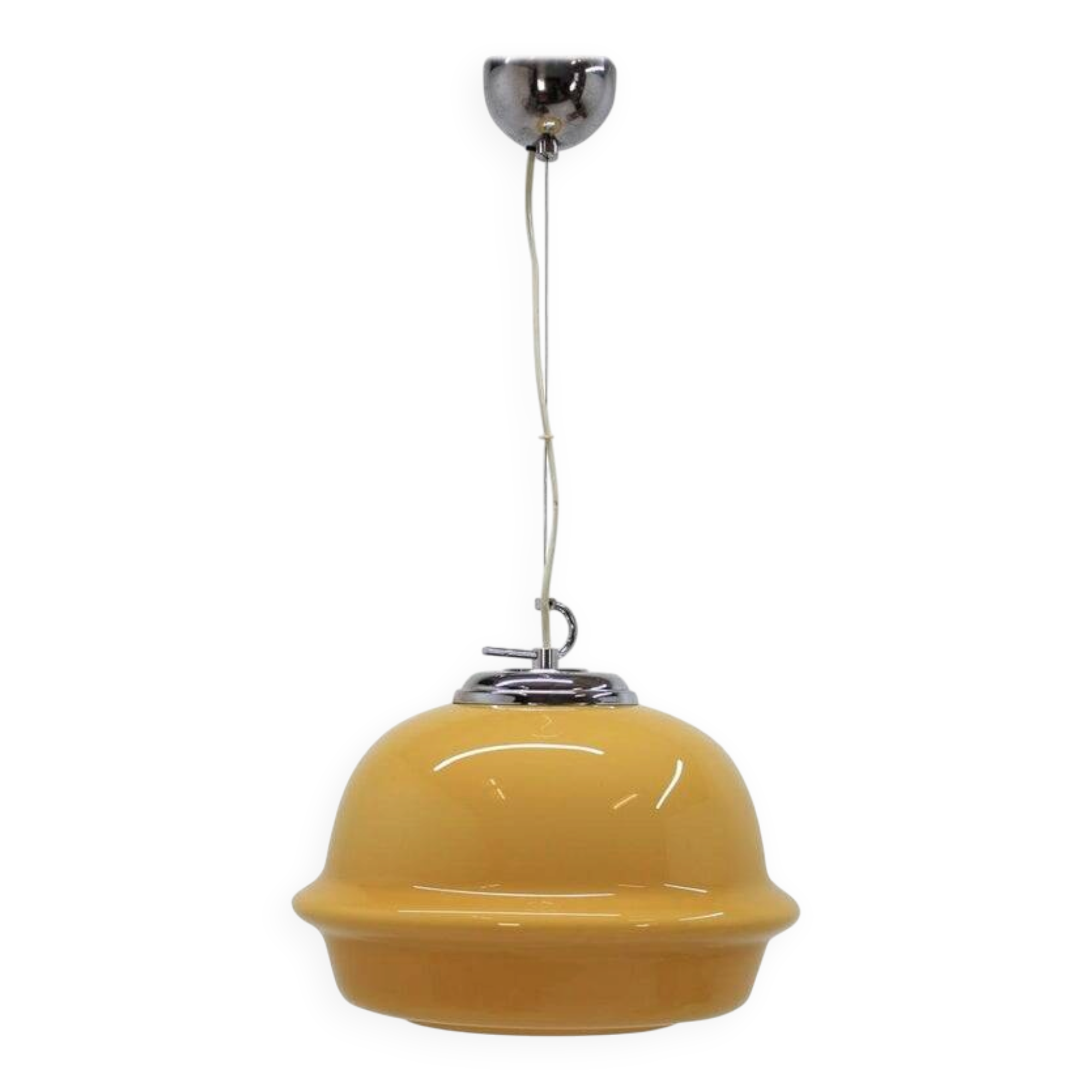 Midcentury Design Glass Pendant, 1980s