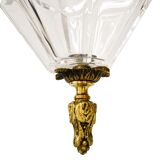 Lantern conical gilded beveled faceted glass old white XIXth