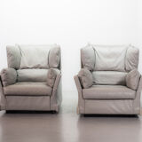 Cassina Lounge Chairs 'Viola d'Amore' by Piero de Martini & Footstool 1970s