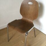 Vintage chair wood and chrome