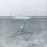 Cubist coffee table with lamp attributed to Max Sauze, France 1960s