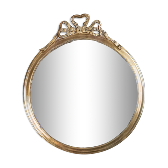 Brass round mirror with knot