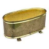 Cache pot rectangulaire en laiton pieds de Lion fabrique en Belgique