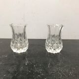 Pair Old Crystal Salerons Small Model Vintage Kitchen Utensils